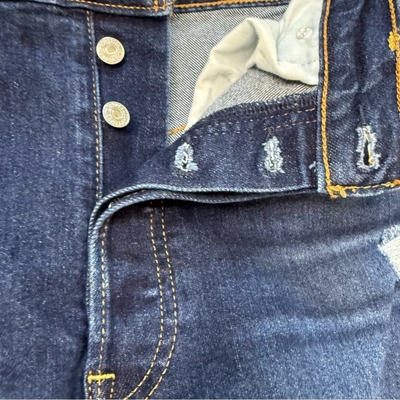 Levis Ribcage Straight Leg High Rise Jeans Women’s 29 Button Fly Blue - Picture 7 of 15